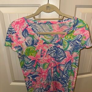 Lilly Pulitzer Pink and Blue Short Sleeve Tee